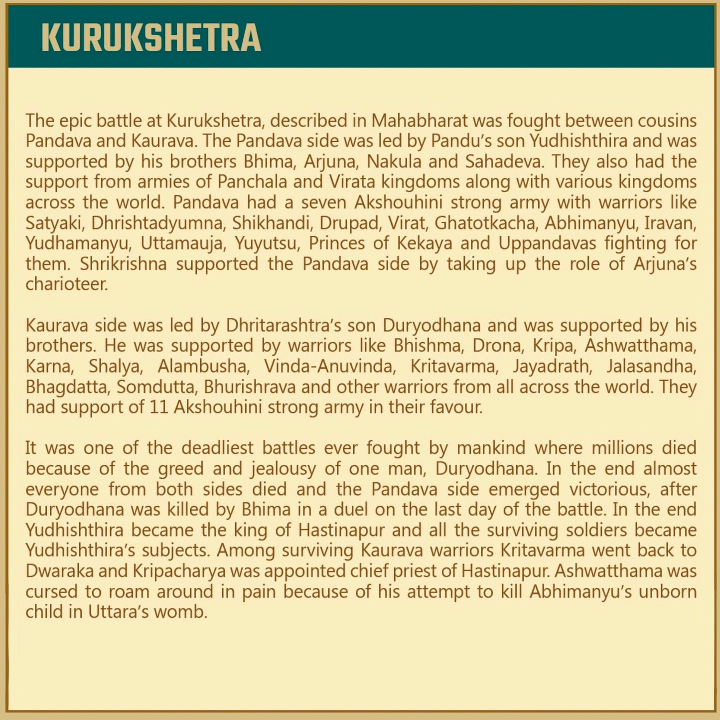 Ranbhoomi Kurukshetra Board Game